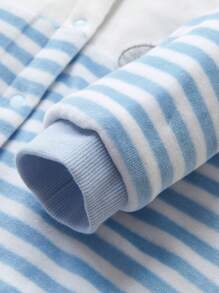 Infant Boys' Striped Patchwork Button Design Jumpsuit - Multicolor - View 5