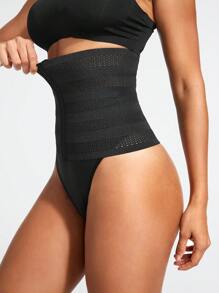 SHAPORA 1入實心鉤眼腰部訓練帶 - 黑色 - 查看 8