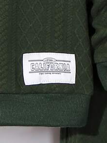 Young Boy Letter Patched Drop Shoulder Sweatshirt & Sweatpants - Green - View 6