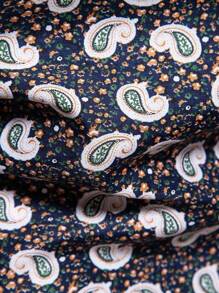 Manfinity Homme Men's All Over Paisley Pattern Short Sleeve Shirt