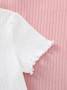 SHEIN Kaos Tween Girls - MultiWarna - View 5