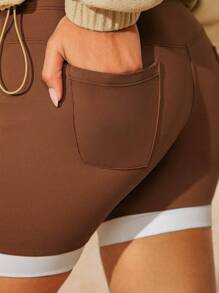 VARSITIE Sports Yoga Basic Thigh Highs With TANK TOP AND LEGGING SET - Mocha Brown - View 3