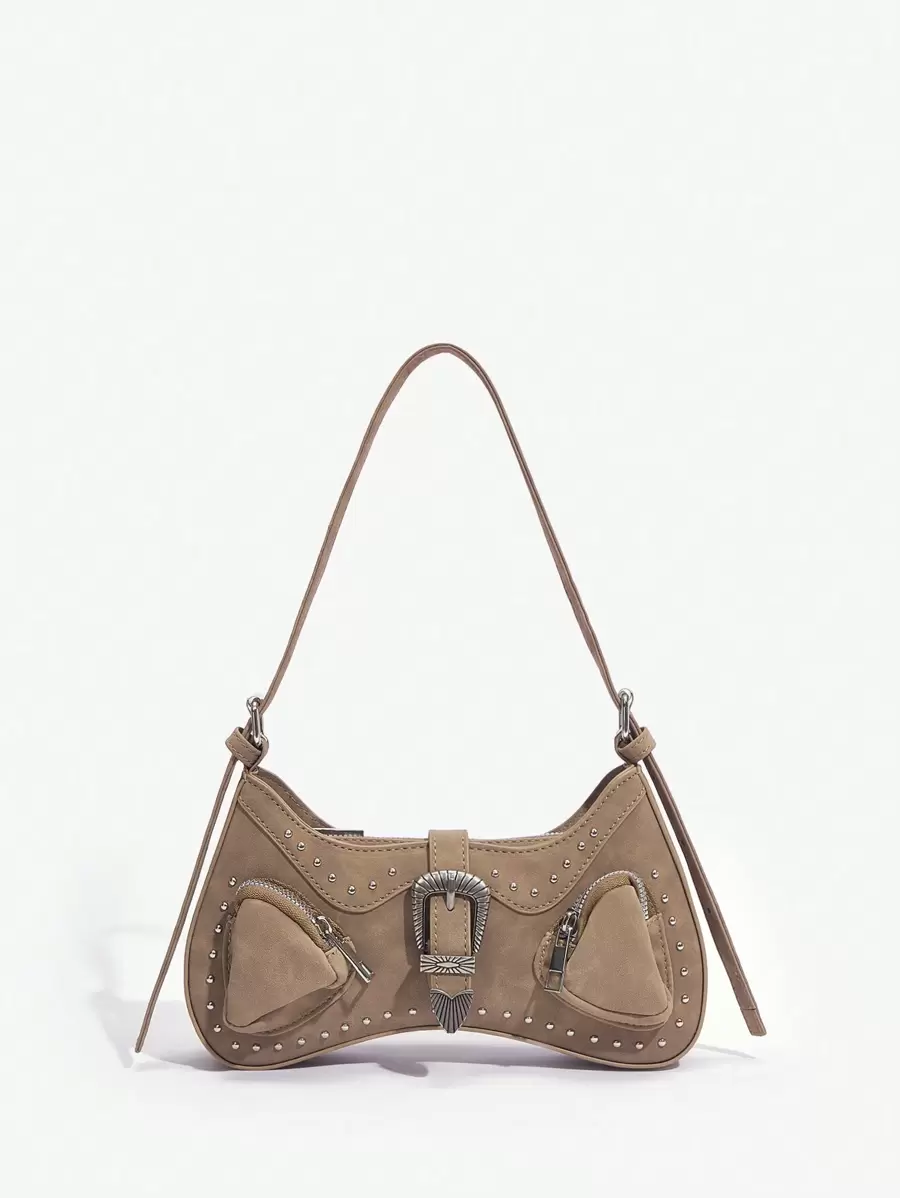 SHEIN ICON Women's Fashion Diamond Decoration Clutch Bag, Shoulder Bag