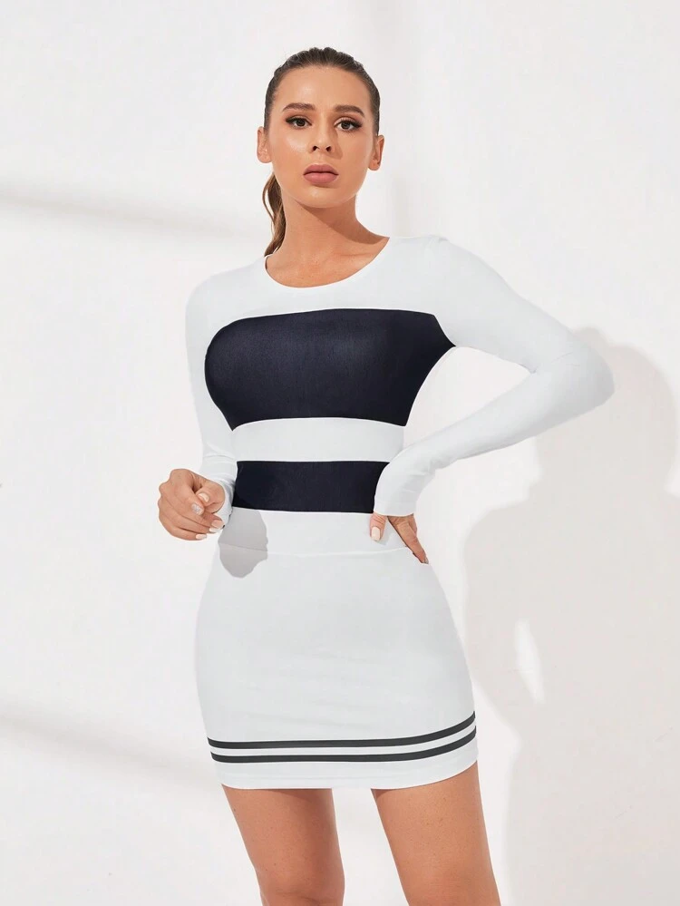 Sports Tennis Basic Mesh Splicing&Chest Cup With   DRESS