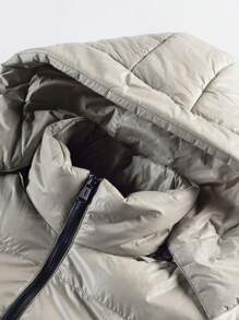 Manfinity Lỏng lẻo Nam áo có mũ Mùa Đông Áo khoác Với - Màu Khaki - Xem 5