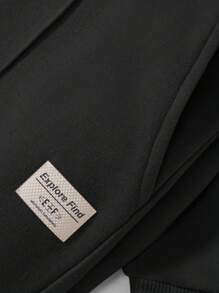 EURMUSE Men Solid Sweatshirt & Drawstring Waist Sweatpants - Dark Grey - View 5