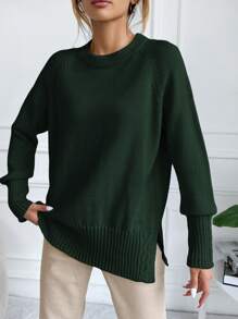 EURMUSE Jersey de manga raglán bajo con abertura - Verde - Ver 5