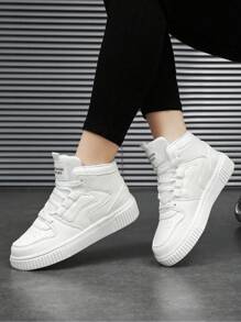 Của phụ nữ Mới Trắng Cao-top Thể thao Giản dị Giày dép , Giày thể thao - trắng - Xem 1