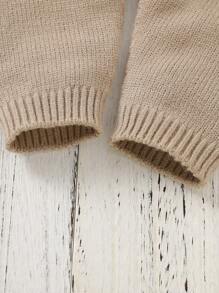 嬰兒男童雪花圖案毛衣連身衣 - 卡其色 - 查看 3