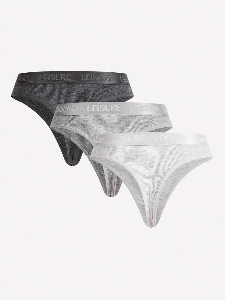 Leisure Women's Thong Panties With Letter Print