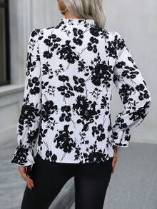 SHEIN Clasi 女士花卉印花綁領襯衫 - 彩色 - 查看 2