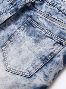 Nam Quần jean Bông Rách Frayed Rửa thuốc tẩy - Rửa nhẹ - Xem 5