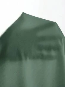 RueChic High Neck Form Fitted Tee - Army Green - View 5