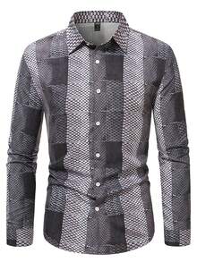 Manfinity Homme Men's Contrast Color Dress Shirt - Multicolor - View 5