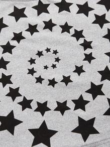 ROMWE Grunge Punk 女士星星印花t恤 - 淺灰色 - 查看 4