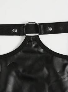 Chi tiết đáng kinh ngạc Chuỗi liên kết Vòng thép Garter Bộ đồ lót - màu đen - Xem 3