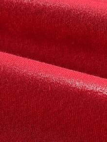 Sudadera Holgada De Estilo Navideño Rojo Para Otoño/invierno - Rojo - Ver 4