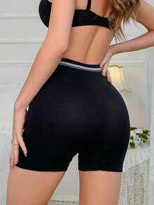Của phụ nữ Sọc Quần short bé trai Quần lót không đường may - màu đen - Xem 2