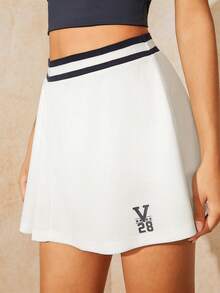 VARSITIE Sports Tennis Basic Outdoors With SKIRT - White - View 5