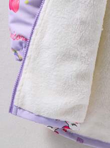 SHEIN Áo khoác in hình kỳ lân cho bé gái tuổi teen, có cổ. - Màu tím  Violet - Xem 8