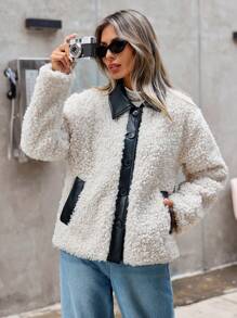 Aveloria Chaqueta De Piel De Oveja De Manga Larga - Albaricoque - Ver 5