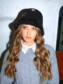 SHEIN ICON Women's Bucket Hat For Daily WearStreet,School - Black - View 5