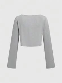 ROMWE Grunge Punk 女士星星印花t恤 - 淺灰色 - 查看 2