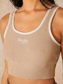 VARSIVA 運動網球基礎高腰袜与背心套裝 - 杏色 - 查看 6