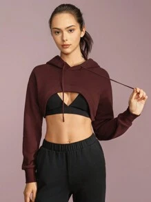 GLOWMODE Get Sporty Cropped Sweatshirt - Brown - View 6