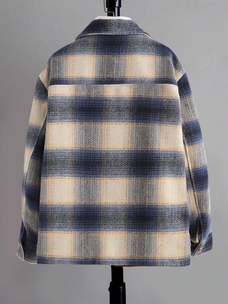 Ladies' Plaid Single-breasted Coat