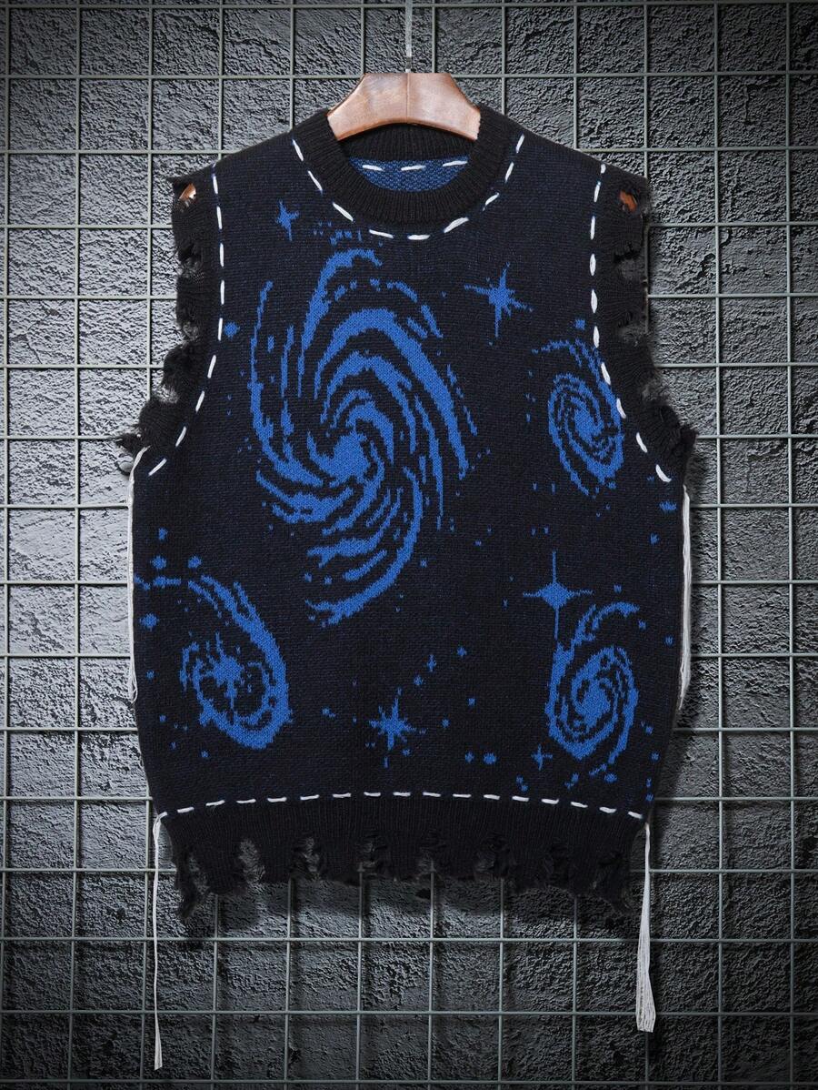 Manfinity Hypemode Men's Vintage Style Vortex Pattern Sweater Vest for ...