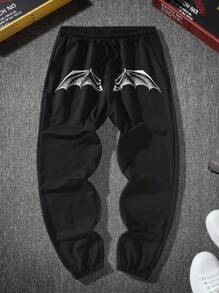 Manfinity Roughcore Men Sweatpants Kolor Kantong Halloween - Hitam - View 2