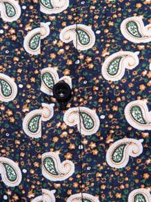 Manfinity Homme Men's All Over Paisley Pattern Short Sleeve Shirt