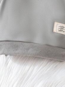 Baby Boy Spring/Autumn Letter Patchwork Long Sleeve Sporty Hoodie And Pants Outfit - Grey - View 7