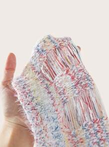 SHEIN ICON 女士漸變色撕裂短款毛衣 - 彩色 - 查看 8