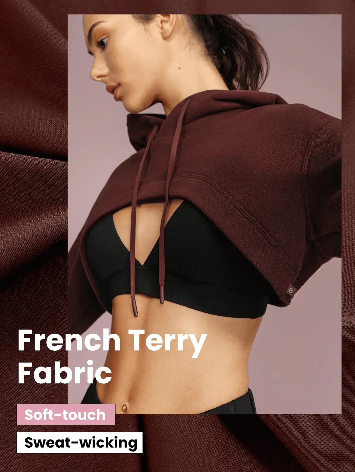 GLOWMODE Get Sporty Cropped Sweatshirt - Brown - View 4