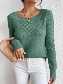Cloudara Jersey unicolor de punto de malla - verde menta - Ver 8