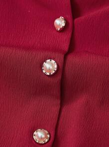 SHEIN MOD 女式翻領腰繫腰帶連身裙