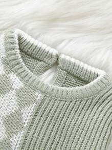 Green Casual Fashionable Sweater Two-piece Set For Boys And Girls - Green - View 4