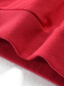 Sudadera Holgada De Estilo Navideño Rojo Para Otoño/invierno - Rojo - Ver 5