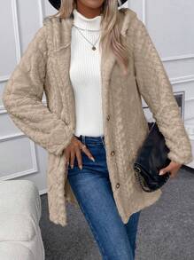 EMERY ROSE Abrigo De Mujer Con Capucha Y Forrado De Felpa - Camel - Ver 5