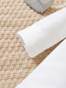 SHEIN Baby Girls' Thick Woolen Network Vest Jacket And Plaid Shirt Set, Spring/Autumn/Winter, For Christmas - Khaki - View 8