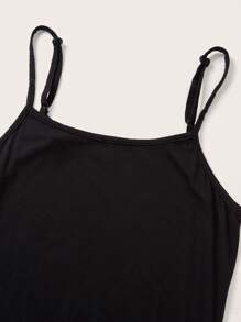 SHEIN Coolane Women's Sleeveless Dress And Cropped Hoodie Two Piece Set - Black - View 3