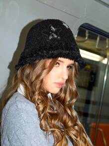 SHEIN ICON Women's Bucket Hat For Daily WearStreet,School - Black - View 4