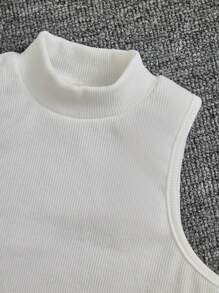 SHEIN Tween Girl 青少年纯色图案字母印花连帽短款运动衫搭配宽松宽裤羊毛加厚休闲套装 - 駝色 - 查看 6