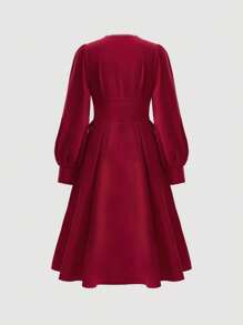 SHEIN MOD 女式翻領腰繫腰帶連身裙