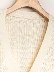 SHEIN LUNE 大尺碼兩色v領針織衫 - 彩色 - 查看 4