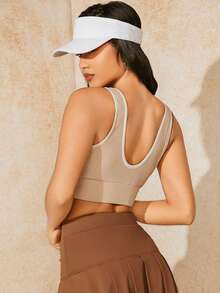 VARSIVA 運動網球基礎高腰袜与背心套裝 - 杏色 - 查看 5