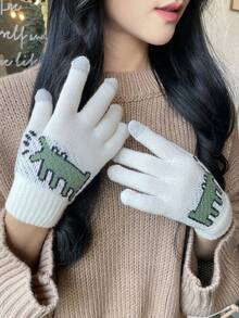 DAZY Cartoon Graphic Full Finger Gloves - Multicolor - View 2