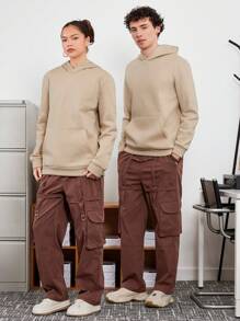 Manfinity VCAY Celana Pria Kantong Plain Casual - Coklat - View 1